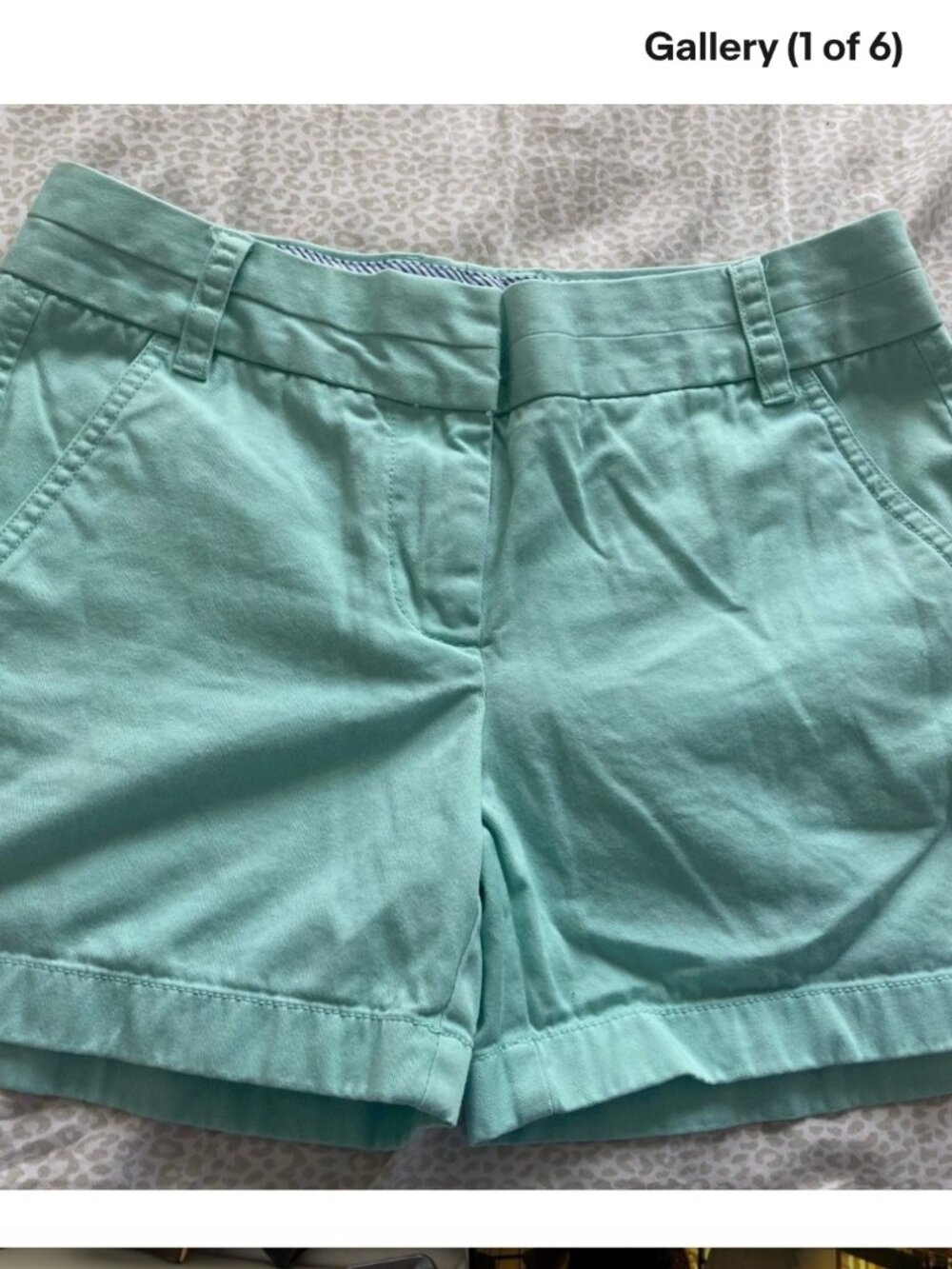 J Crew Womens Chino Shorts 100% Cotton Size 0 Teal Blue Coastal Pastel Preppy